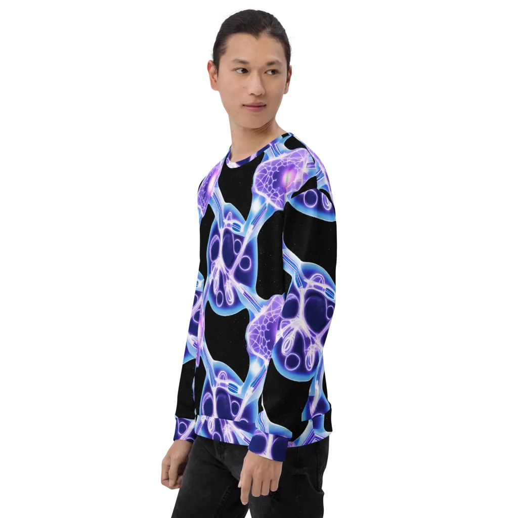 Neon Cellscape on Sweatshirt — Left Front