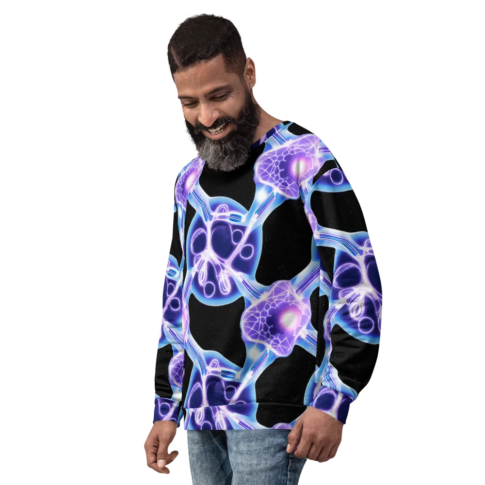 Neon Cellscape on Sweatshirt — Left Front