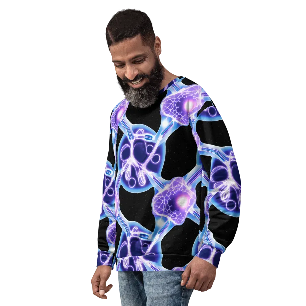 Neon Cellscape on Sweatshirt — Left Front