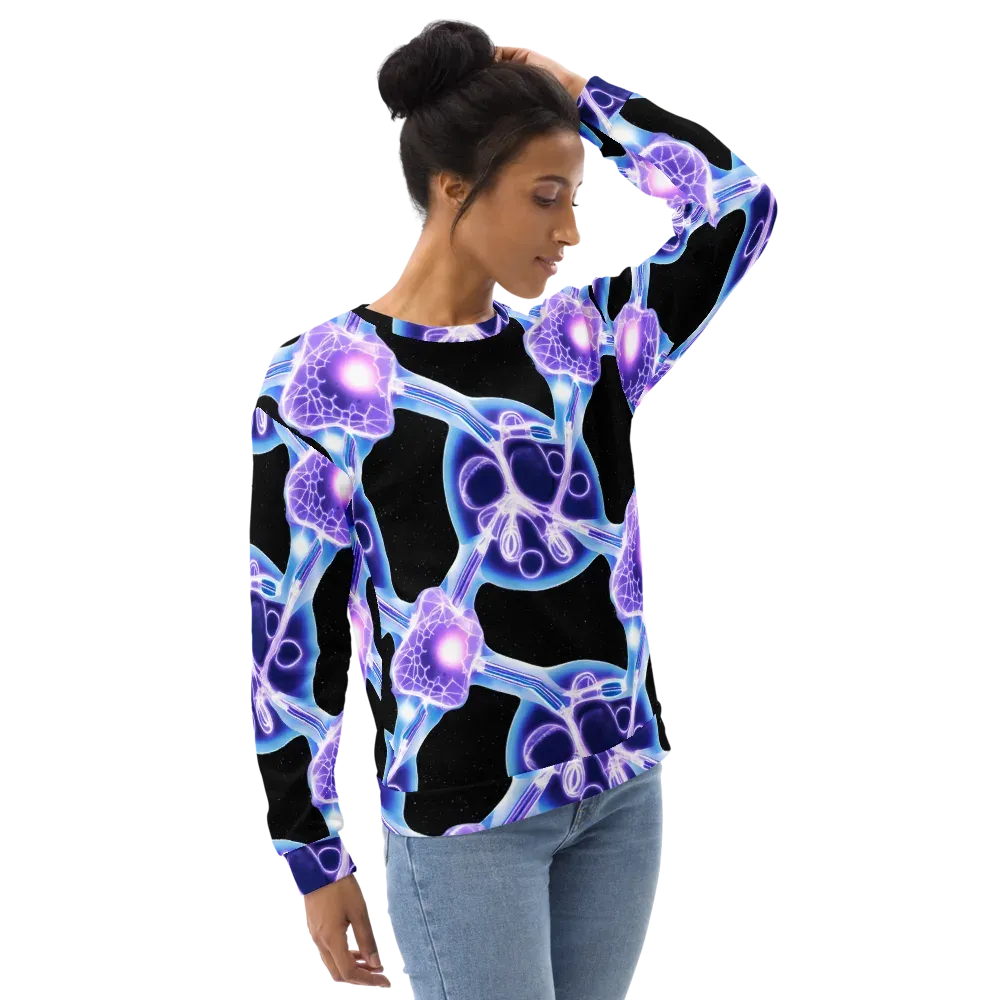 Neon Cellscape on Sweatshirt — Right Front
