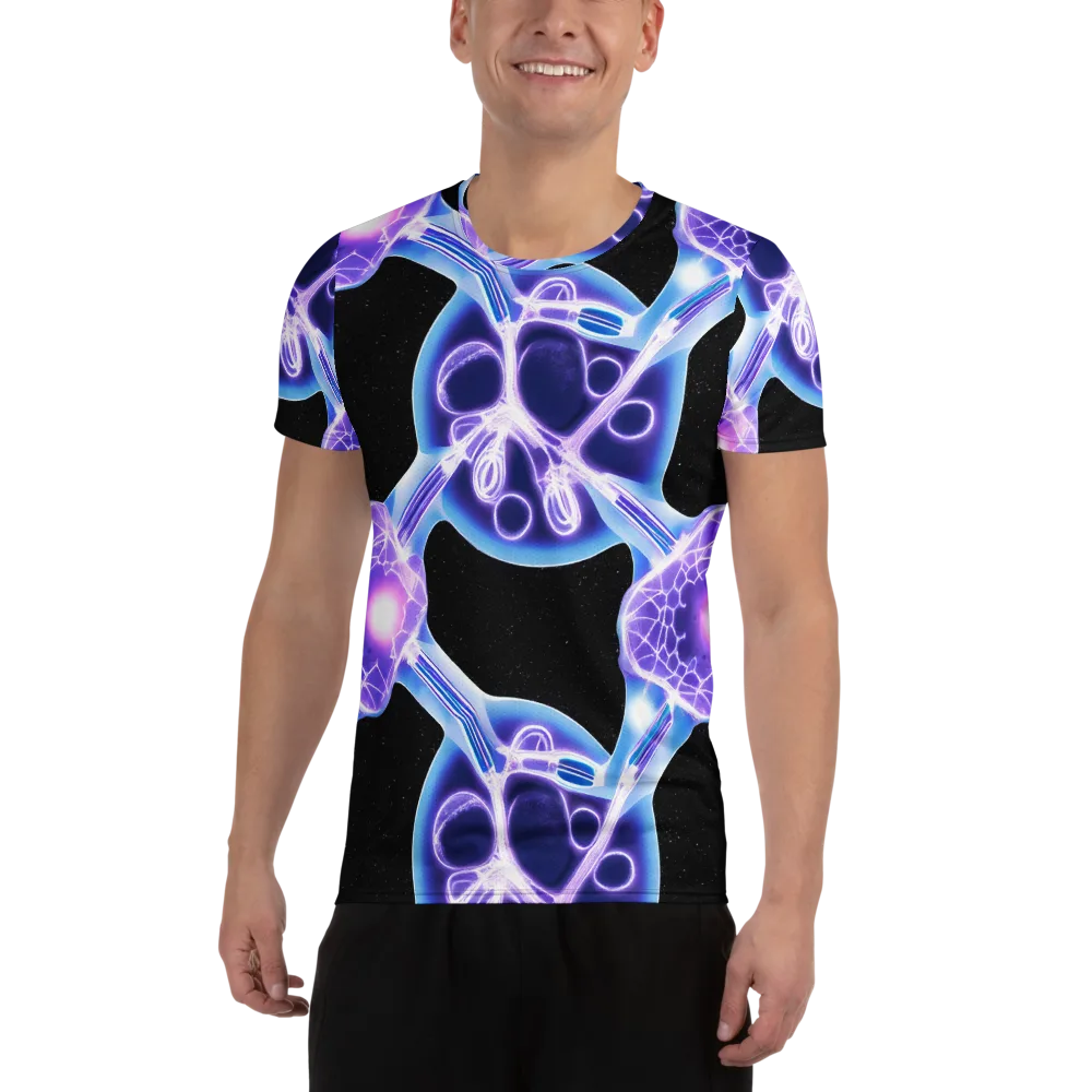 Neon Cellscape on Men's Athletic T-Shirt — Front