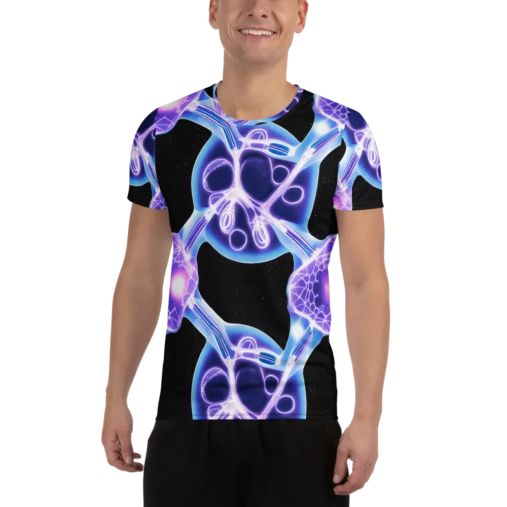 Neon Cellscape on Men's Athletic T-Shirt — Front