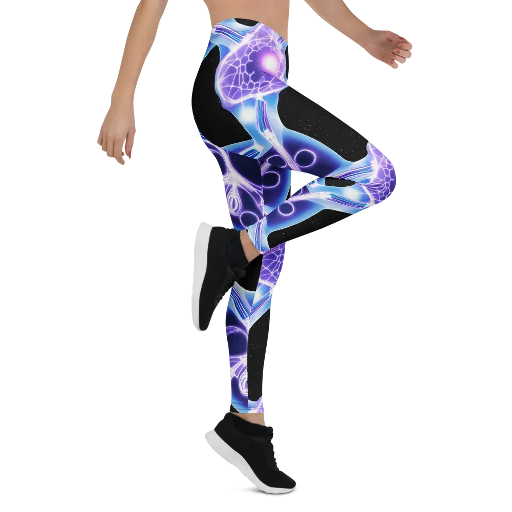 Neon Cellscape on Leggings — Right