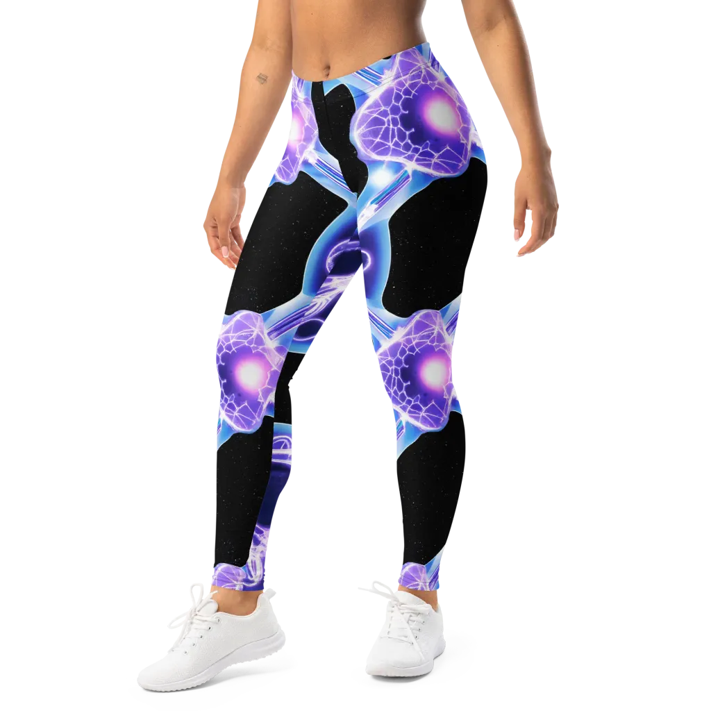 Neon Cellscape on Leggings — Left Front