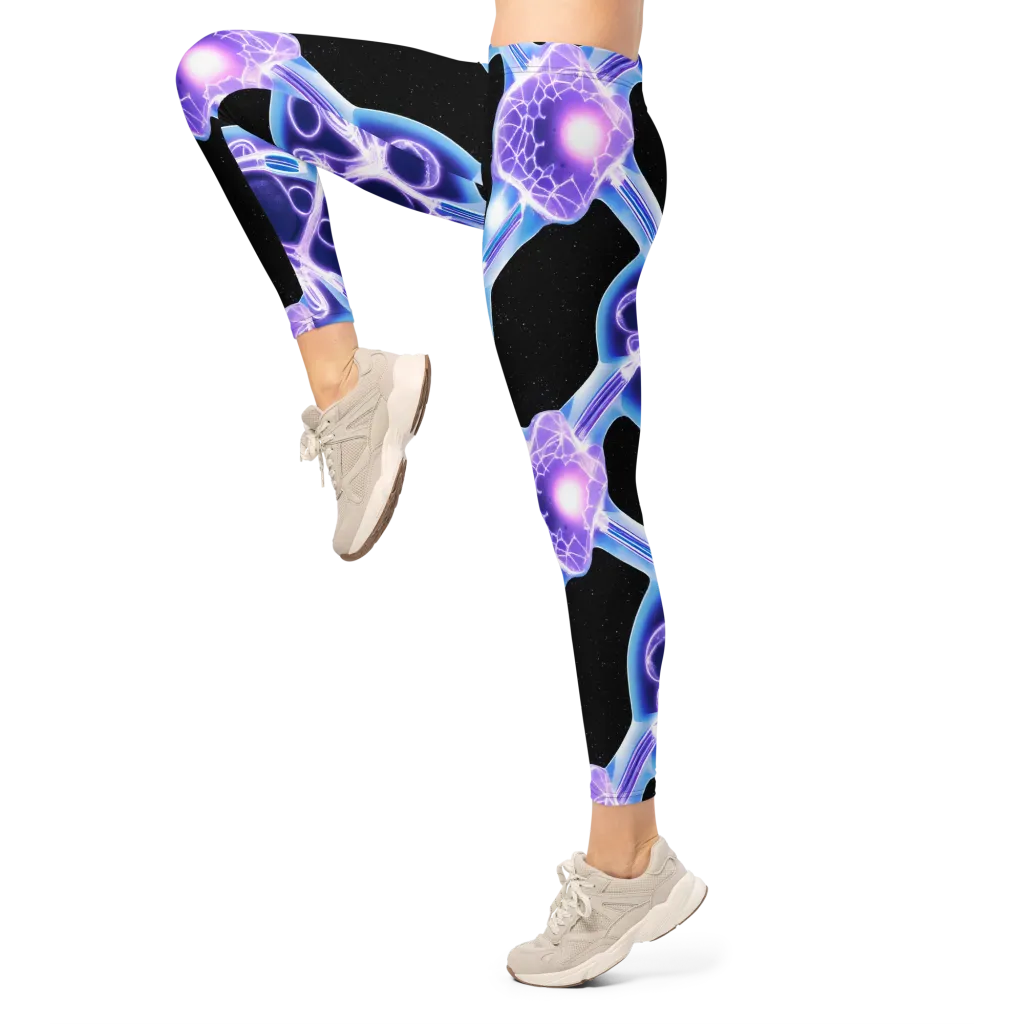 Neon Cellscape on Leggings — Left