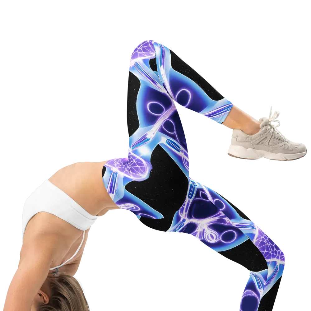 Neon Cellscape on Leggings — Right