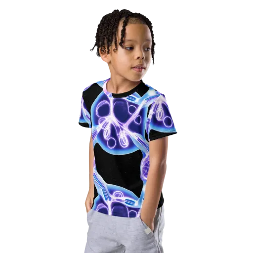 Neon Cellscape on a Kids Crew Neck T-Shirt