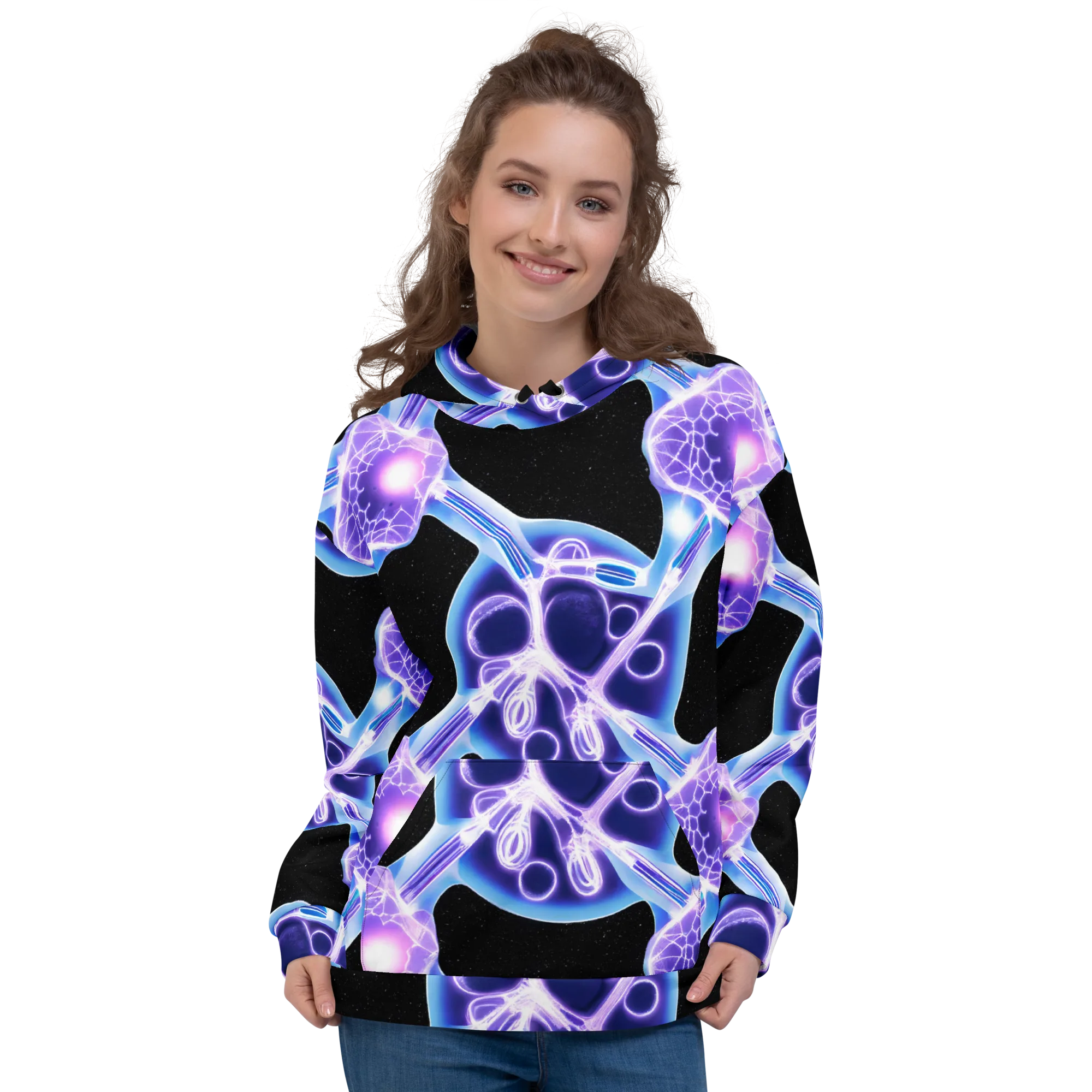 Neon Cellscape on Hoodie — Front