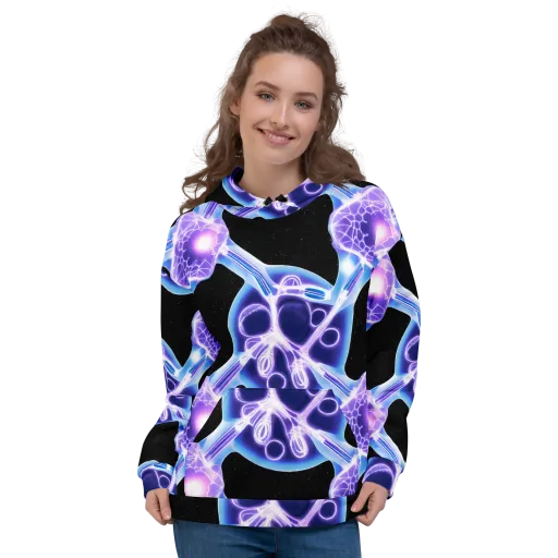 Neon Cellscape on a Hoodie