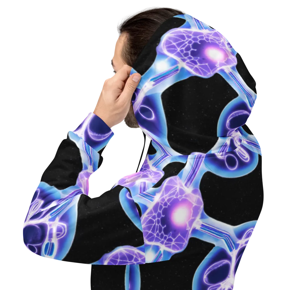 Neon Cellscape on Hoodie — Back