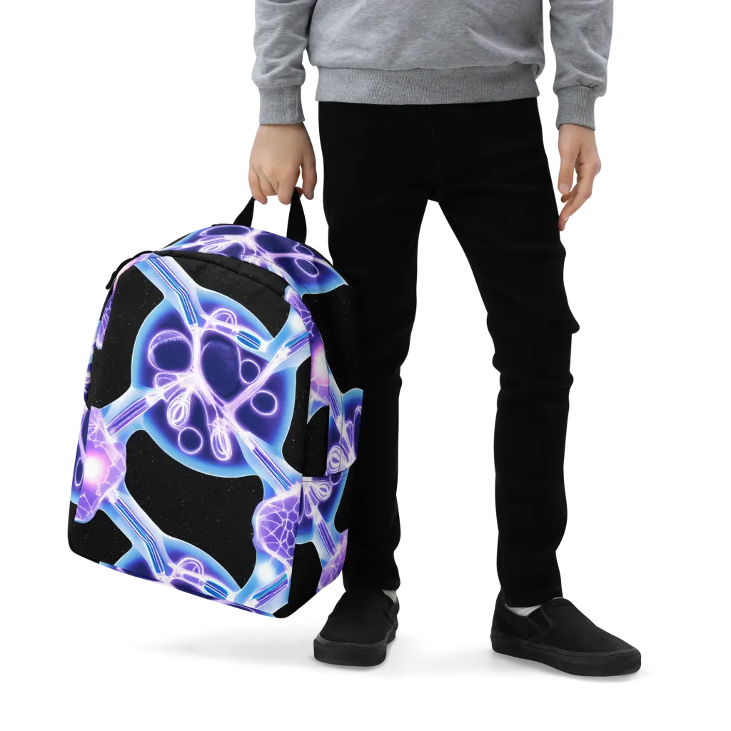 Neon Cellscape on Minimalist Backpack — Zoomed-in