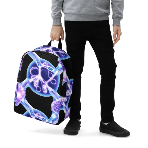 Neon Cellscape on a Minimalist Backpack
