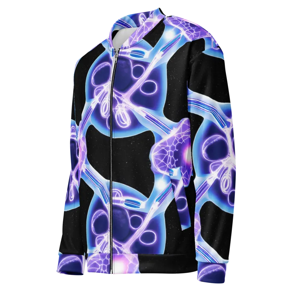 Neon Cellscape on Bomber Jacket — Left Front