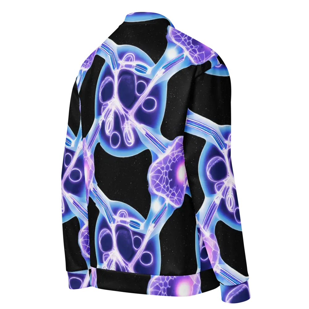 Neon Cellscape on Bomber Jacket — Right Back