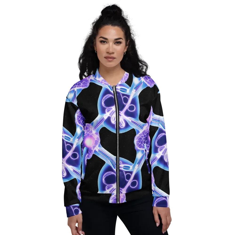 Neon Cellscape on Bomber Jacket — Front