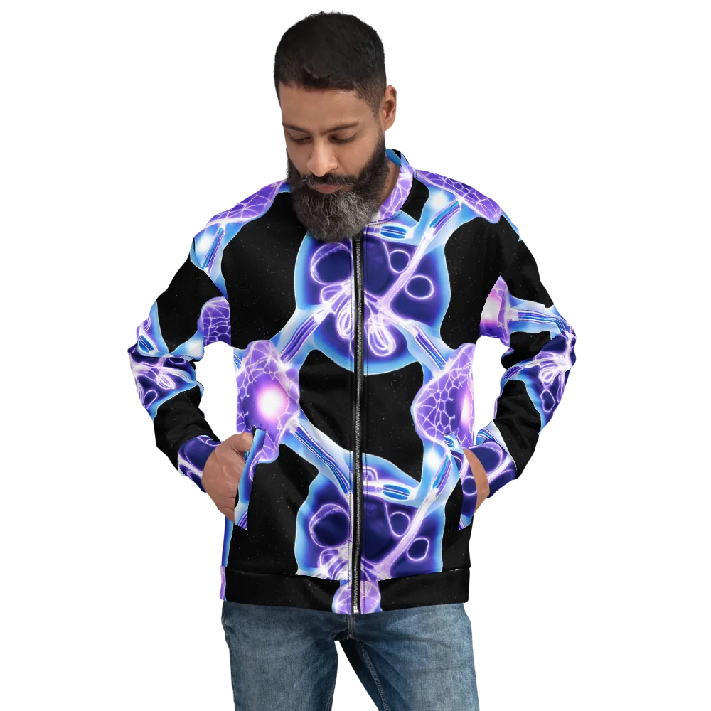 Neon Cellscape on Bomber Jacket — Front