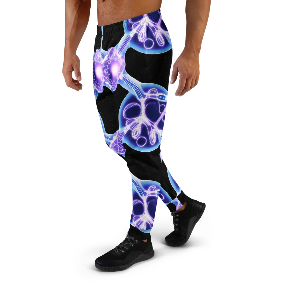 Neon Cellscape on Men's Joggers — Left