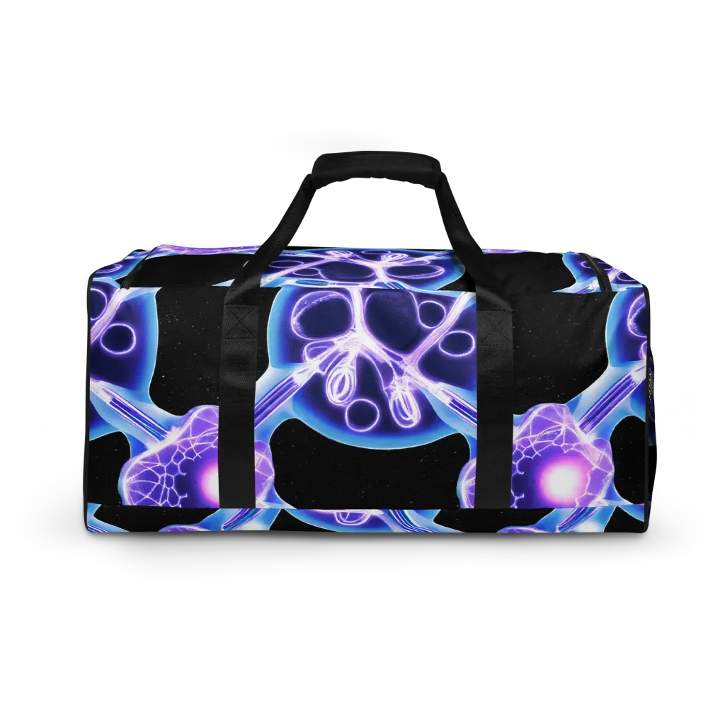 Neon Cellscape on Duffle Bag — Back