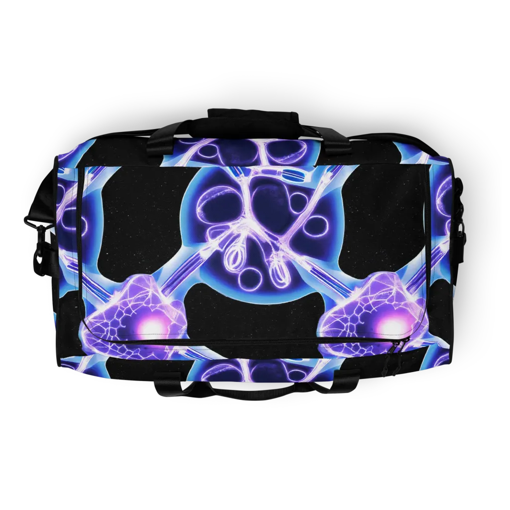 Neon Cellscape on Duffle Bag — Top