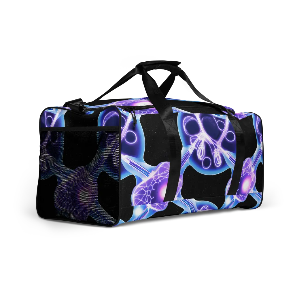 Neon Cellscape on Duffle Bag — Right Front