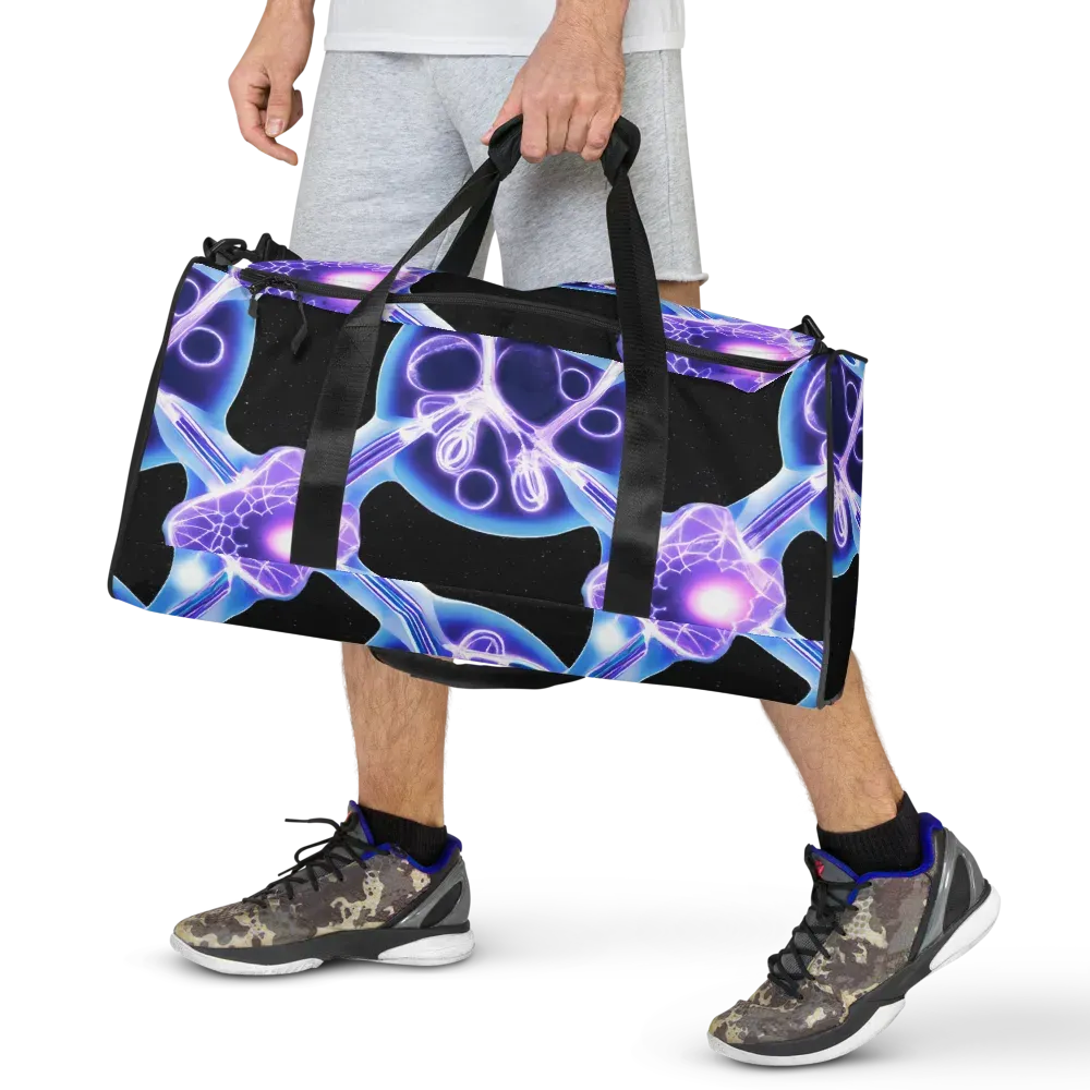 Neon Cellscape on Duffle Bag — Front