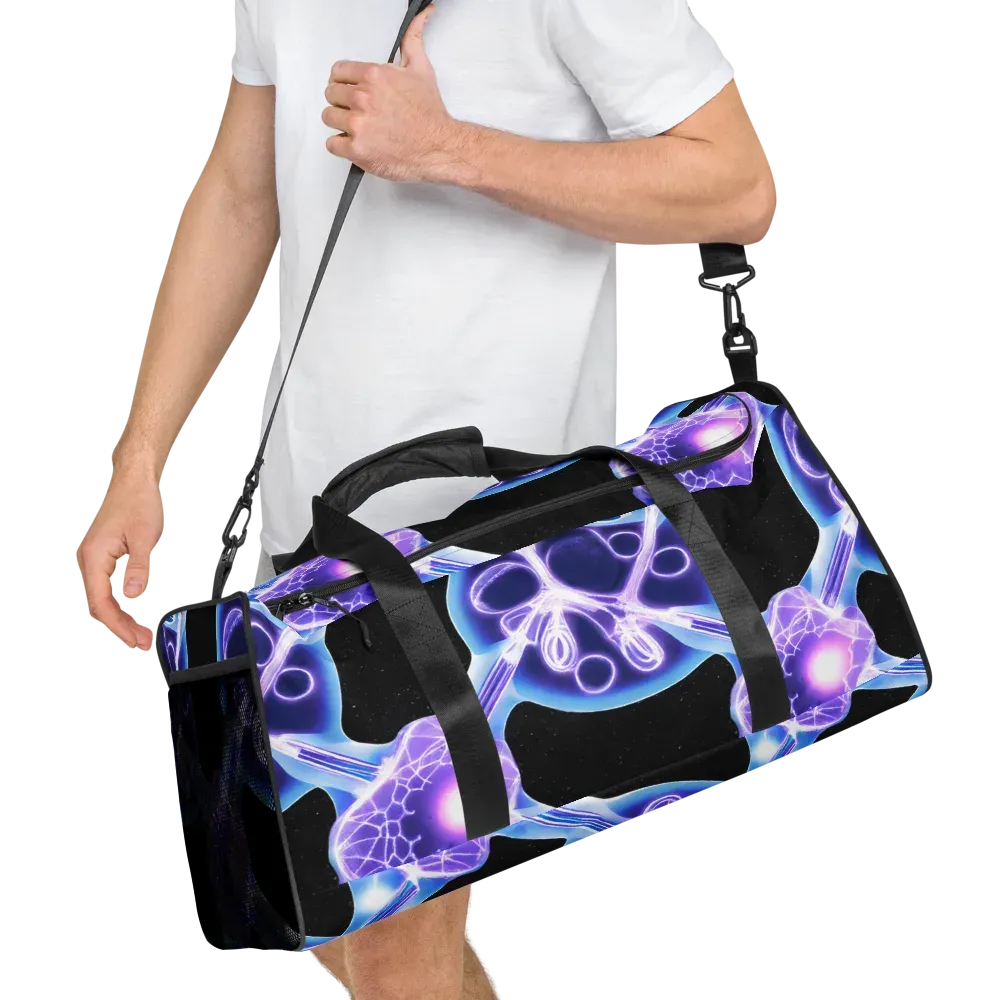 Neon Cellscape on Duffle Bag — Right Front