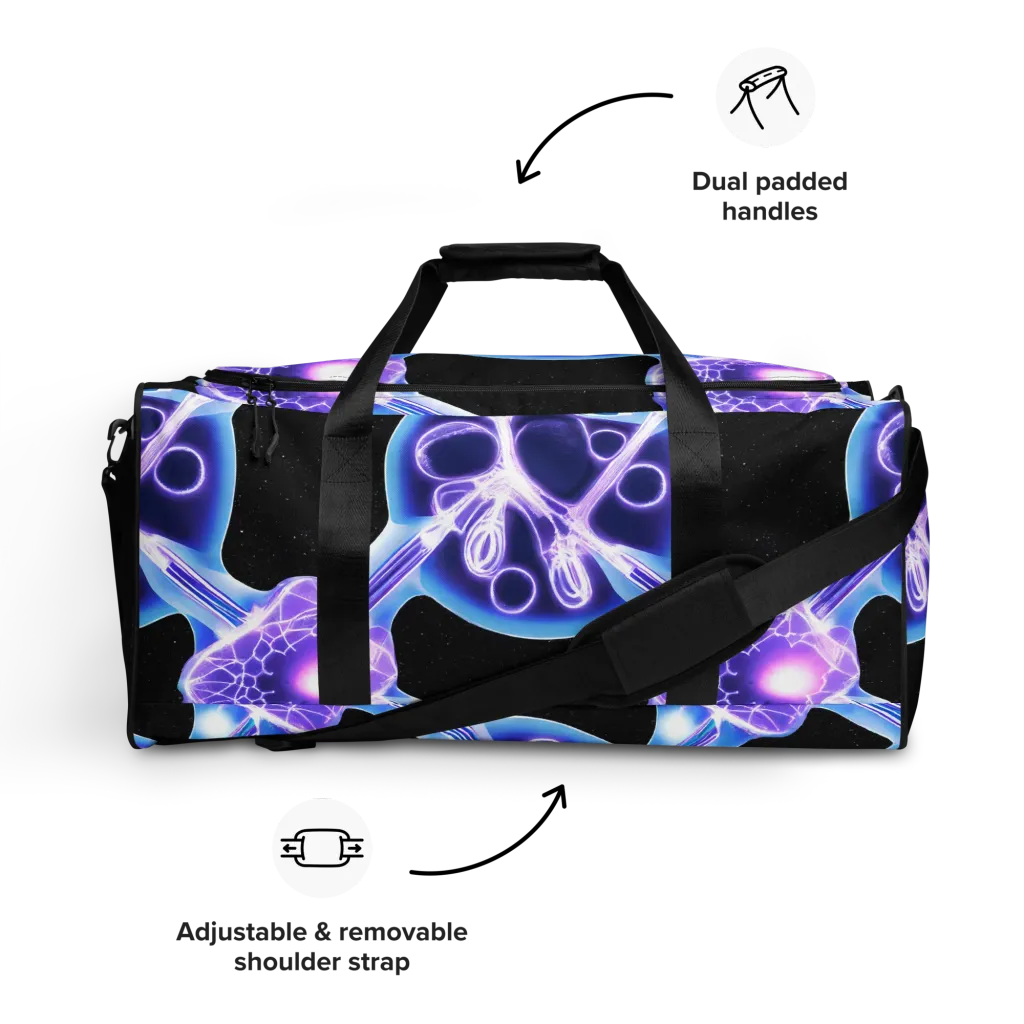 Neon Cellscape on Duffle Bag — Front