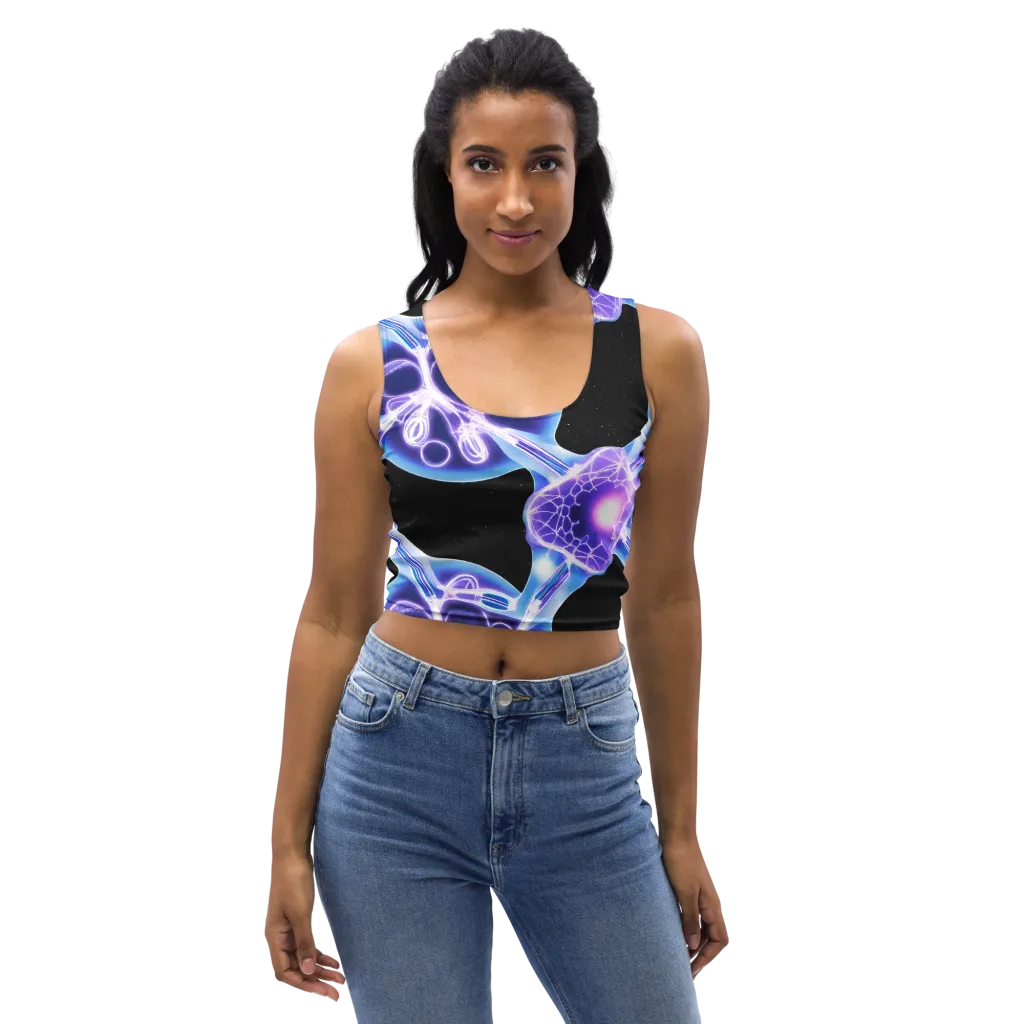 Neon Cellscape on Crop Top — Front