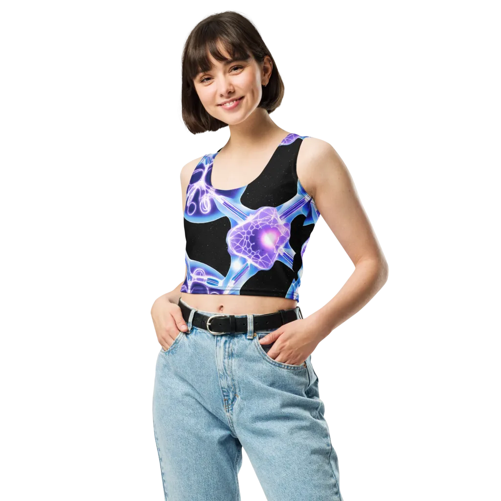 Neon Cellscape on Crop Top — Front