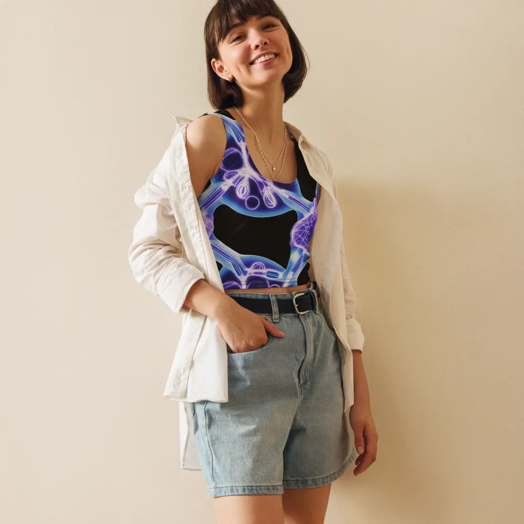 Neon Cellscape on Crop Top — Front