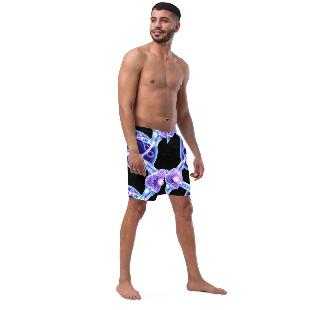 Neon Cellscape on Swim Trunks — Right Front