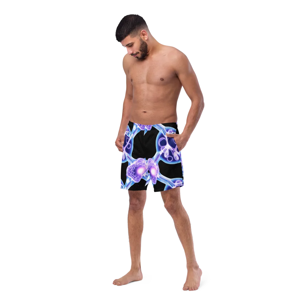 Neon Cellscape on Swim Trunks — Left Front