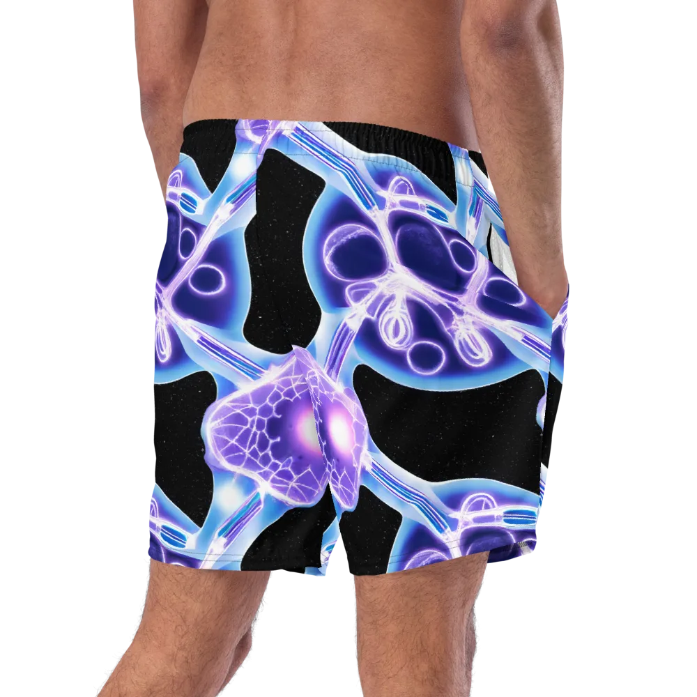 Neon Cellscape on Swim Trunks — Right Back