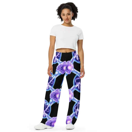 Neon Cellscape on a Wide-Leg Pants