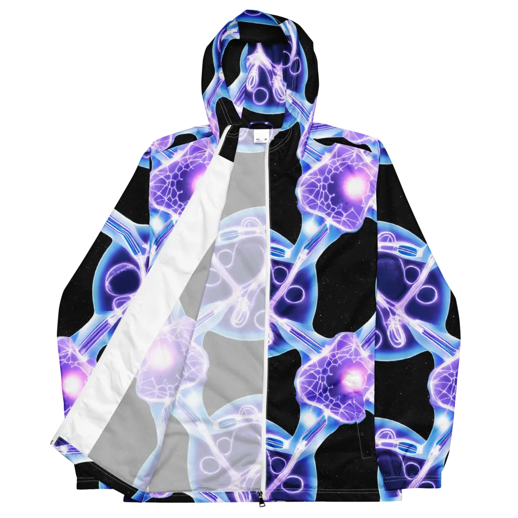 Neon Cellscape on Men's Windbreaker — Front