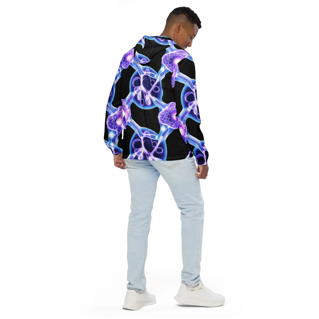 Neon Cellscape on Men's Windbreaker — Back