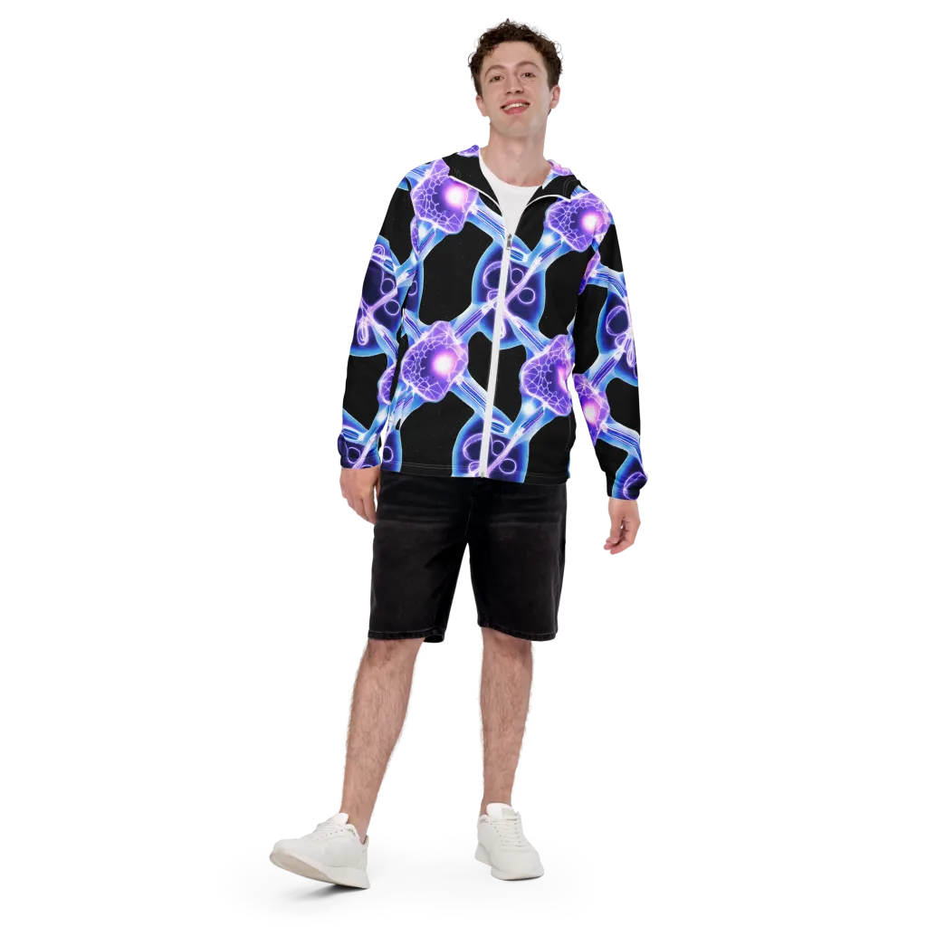 Neon Cellscape on Men's Windbreaker — Front