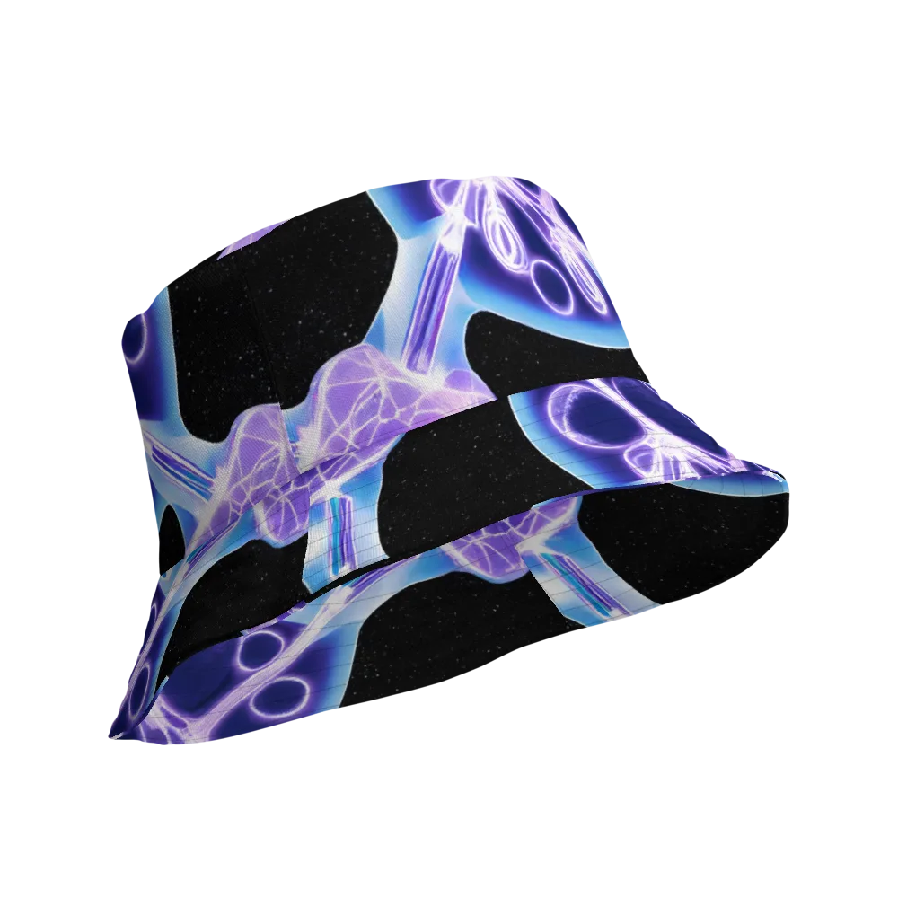 Neon Cellscape on Reversible Bucket Hat — Product details Outside