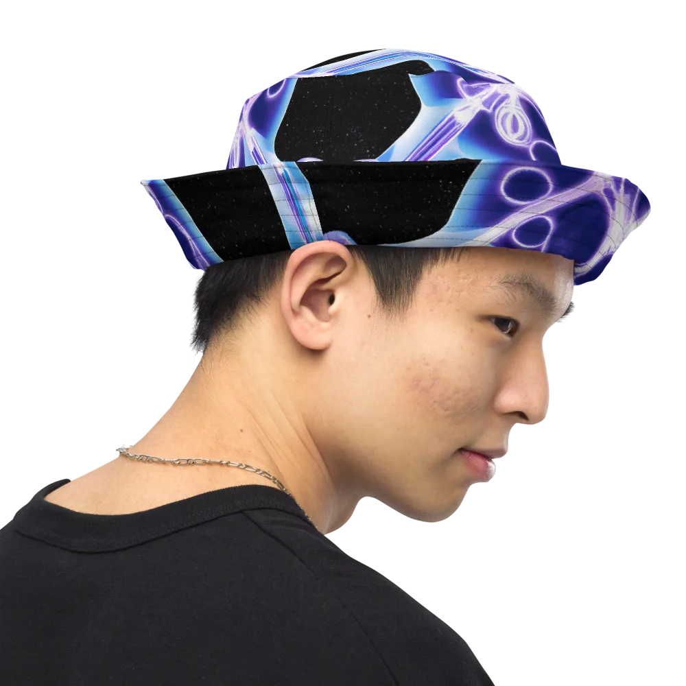 Neon Cellscape on Reversible Bucket Hat — Right Outside