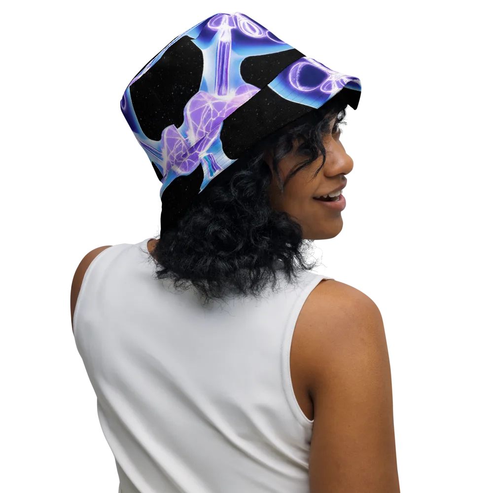 Neon Cellscape on Reversible Bucket Hat — Right Outside