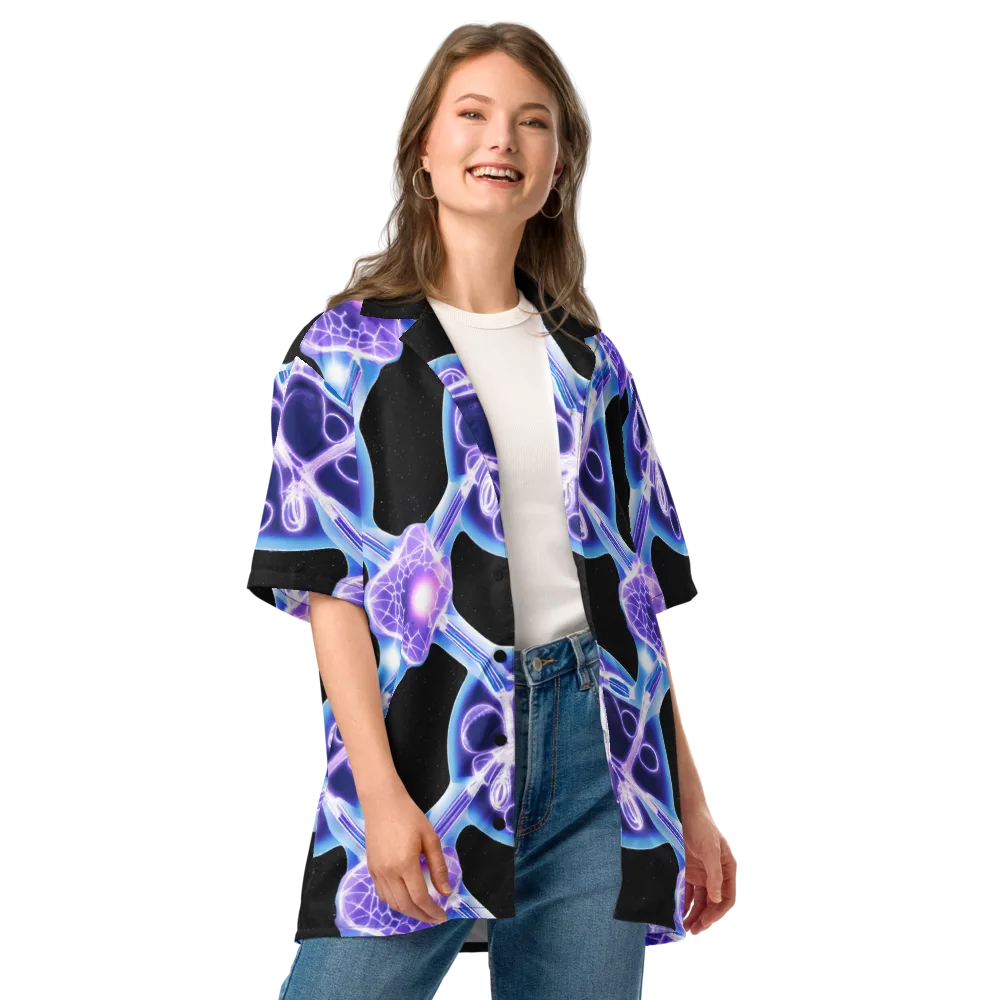 Neon Cellscape on Button Shirt — Front