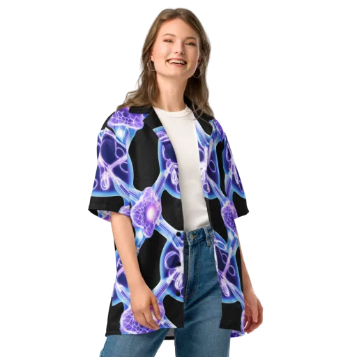 Neon Cellscape on a Button Shirt