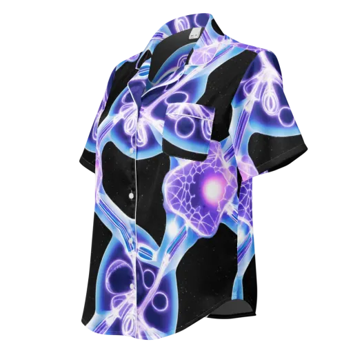 Neon Cellscape on a Women's Short Sleeve Pajama Top
