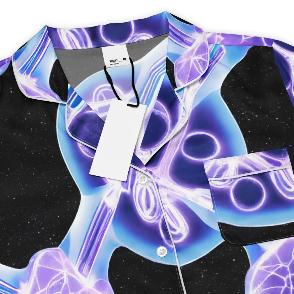 Neon Cellscape on Women's Short Sleeve Pajama Top — Product details