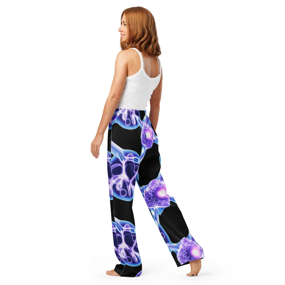 Neon Cellscape on Women's Pajama Pants — Back