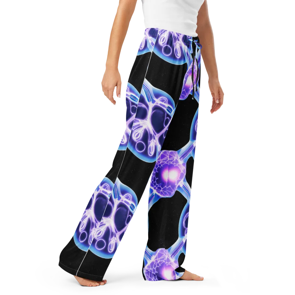 Neon Cellscape on Women's Pajama Pants — Right Front