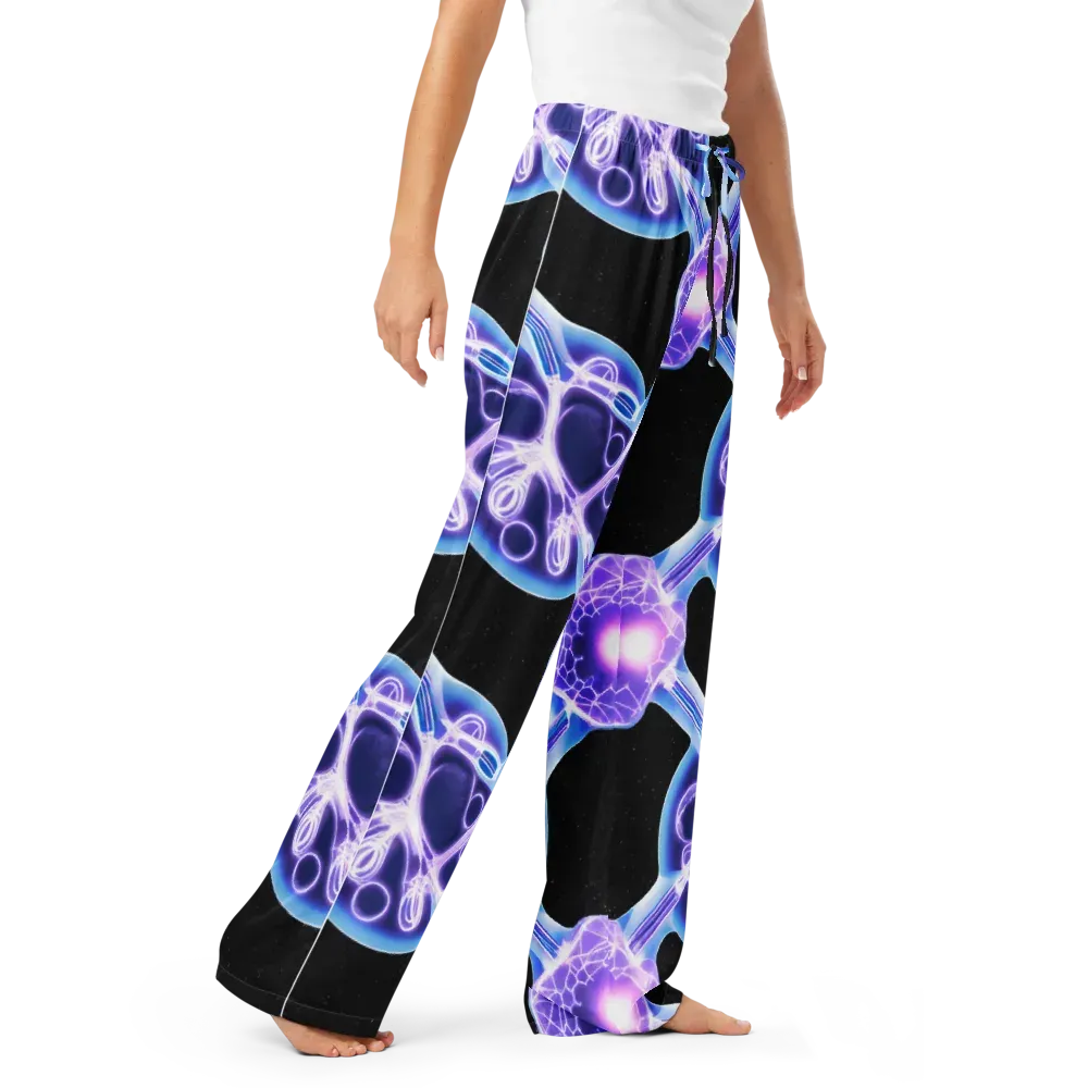 Neon Cellscape on Women's Pajama Pants — Right Front
