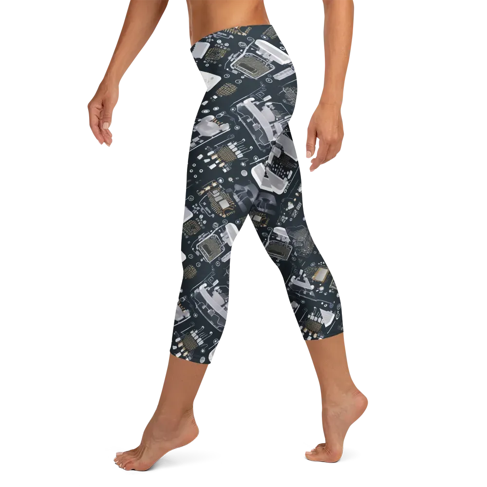 Circuit Noir on Capri Leggings — Left