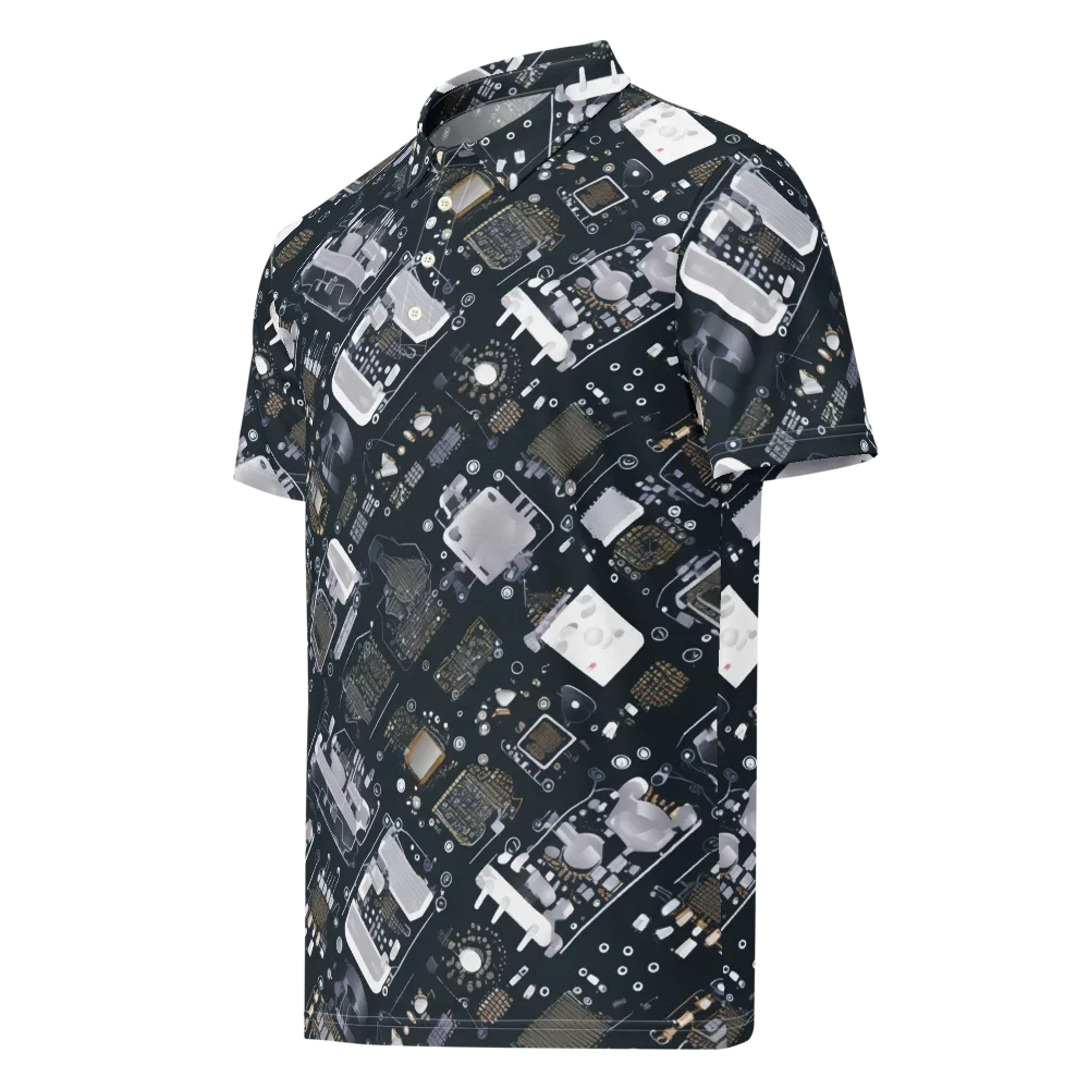 Circuit Noir on Men's Slim Fit Polo Shirt — Left Front
