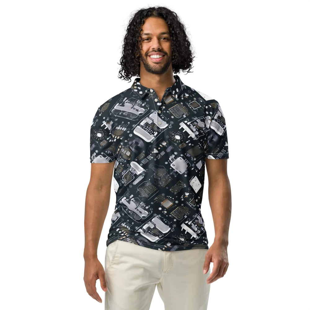 Circuit Noir on Men's Slim Fit Polo Shirt — Front